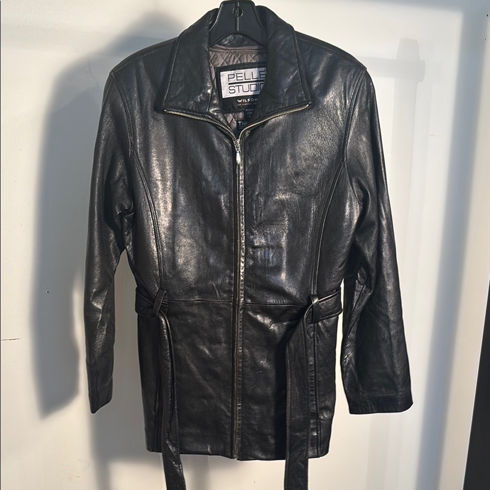 Pelle Studio Black Leather Coat